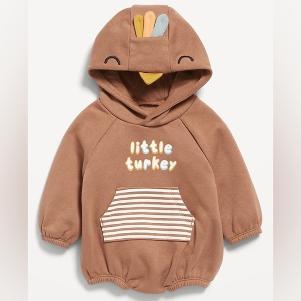 Old Navy Brown Little Turkey Bodysuit Unisex Size 0-3 Month‎ - Picture 5 of 6
